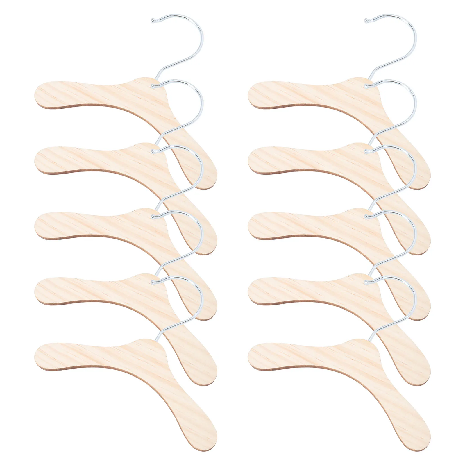 

10Pcs Wooden Pet Clothes Hangers Sturdy Dog Apparel Rack Practical Organizer Drying Clothes Holder Dog Clothing Hanger