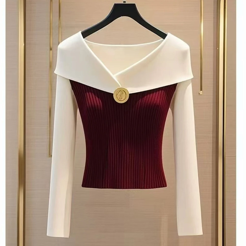 Basic Knitted Sweater For Women Casual Clothing Simple Fashion Top All Season Use Everyday Wear Long Sleeve Style