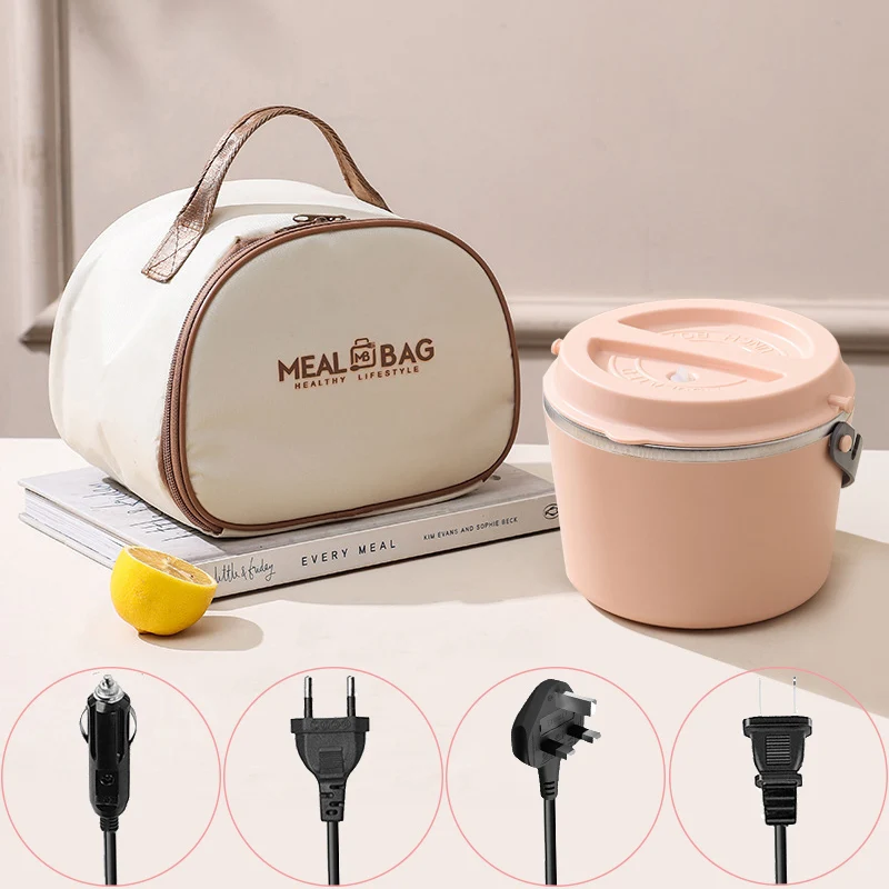 

12V 24V Electric Heated Lunch Box 220V 110V Stainless Steel Food Heater Warmer Bento Box Car Truck Portable EU Plug UK US Plug