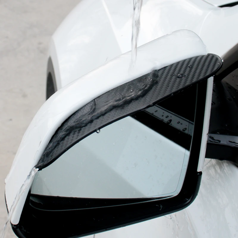 Carbon Fiber Texture Car Rearview Mirror Rain Eyebrow Universal Rainproof Dustproof Auto Modification Parts