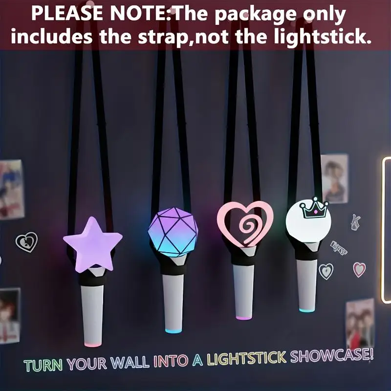 K- Lightstick Crossbody Strap, Solid Adjustable Lanyard, Portable Belt For Concert Fan Party, Lightstick Not Included