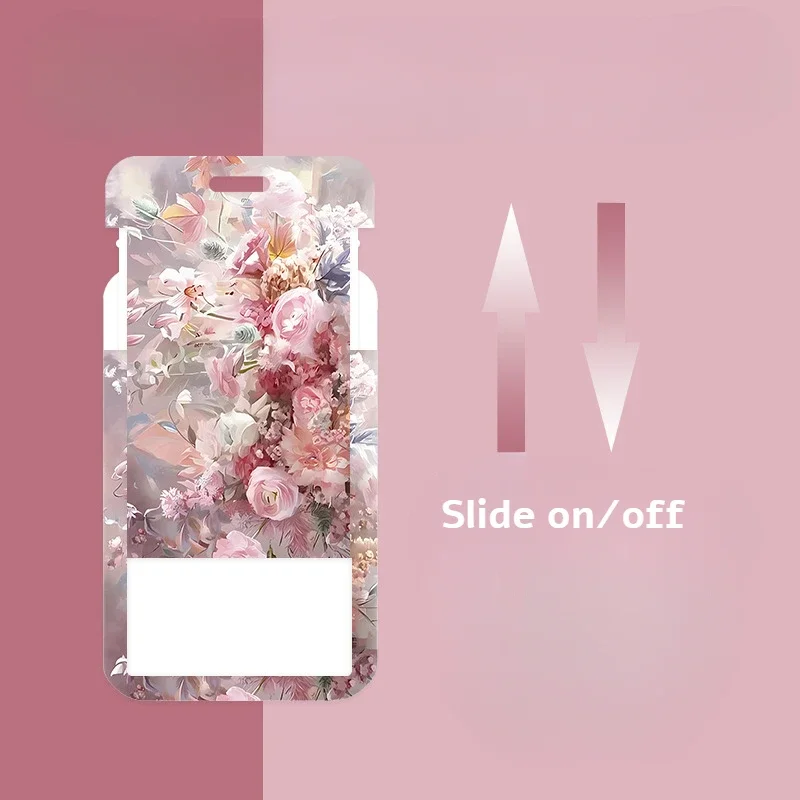 1Pc Aesthetic Van Gogh Oil Painting Flower Card Holder Student Bus Meal Card Protector Girls ID Card Kpop Photocard Hard Shell