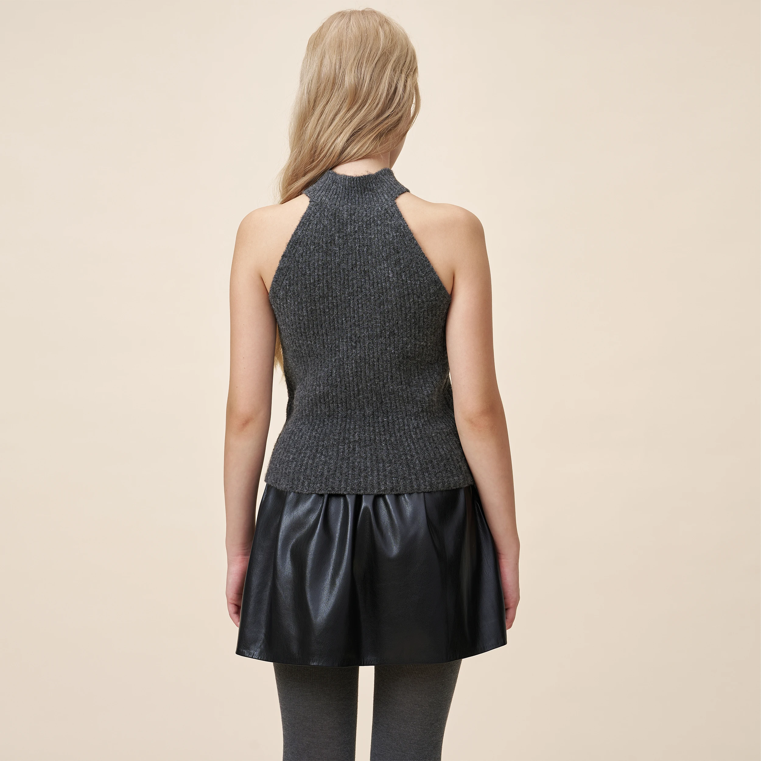 YESCCI Matte Faux Leather Skirt 2026 Autumn New Elastic Waist A-Line Mini Skirt Y2K Streetwear Versatile Woman Clothes S55446640
