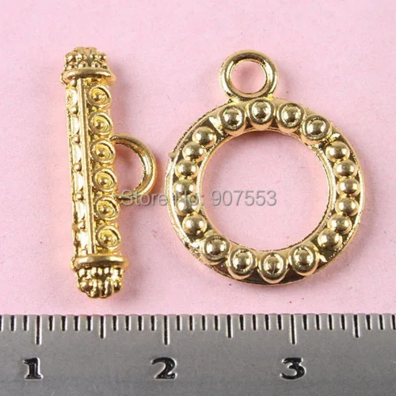 20sets Gold Tone Round Toggle Clasps H1770 Jewelry Making Supplies