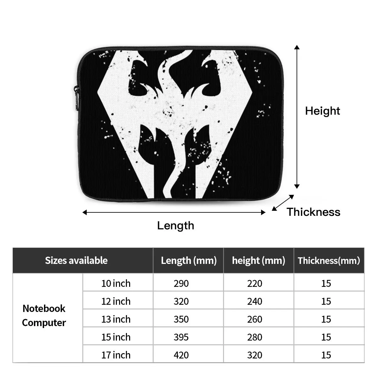 Logo Of Skyrim Perfect Gift Active Notebook Laptop Bag Case Pouch Notebook Sleeve Cover Bag Tablet Shockproof Case Bag
