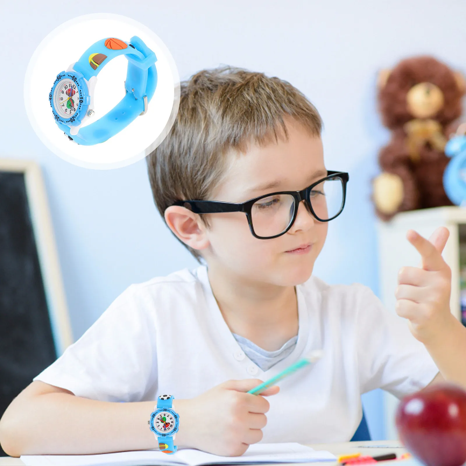 

Детские спортивные часы в стиле футбола и регби, удобные водонепроницаемые наручные часы, подарок для детей на день рождения