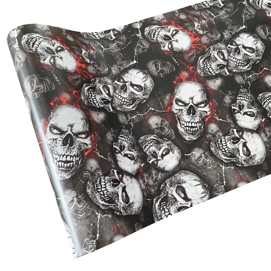 Graffiti Skull Sticker Vinyl Wrap Film Roll Self Adhesive Decal Computer Skateboard Bicycle Car Wrapping Foil