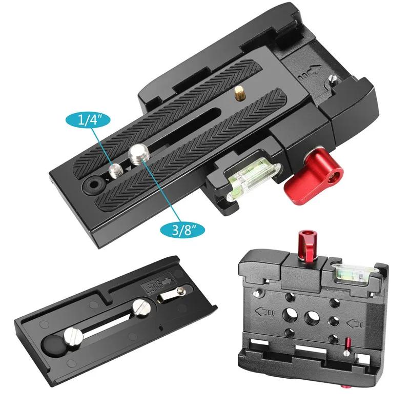 for Manfrotto 501HDV Professional Aluminum Alloy Quick Shoe Plate Adapter with 1/4 3/8 Inches Screw Camera Tripod Monopod