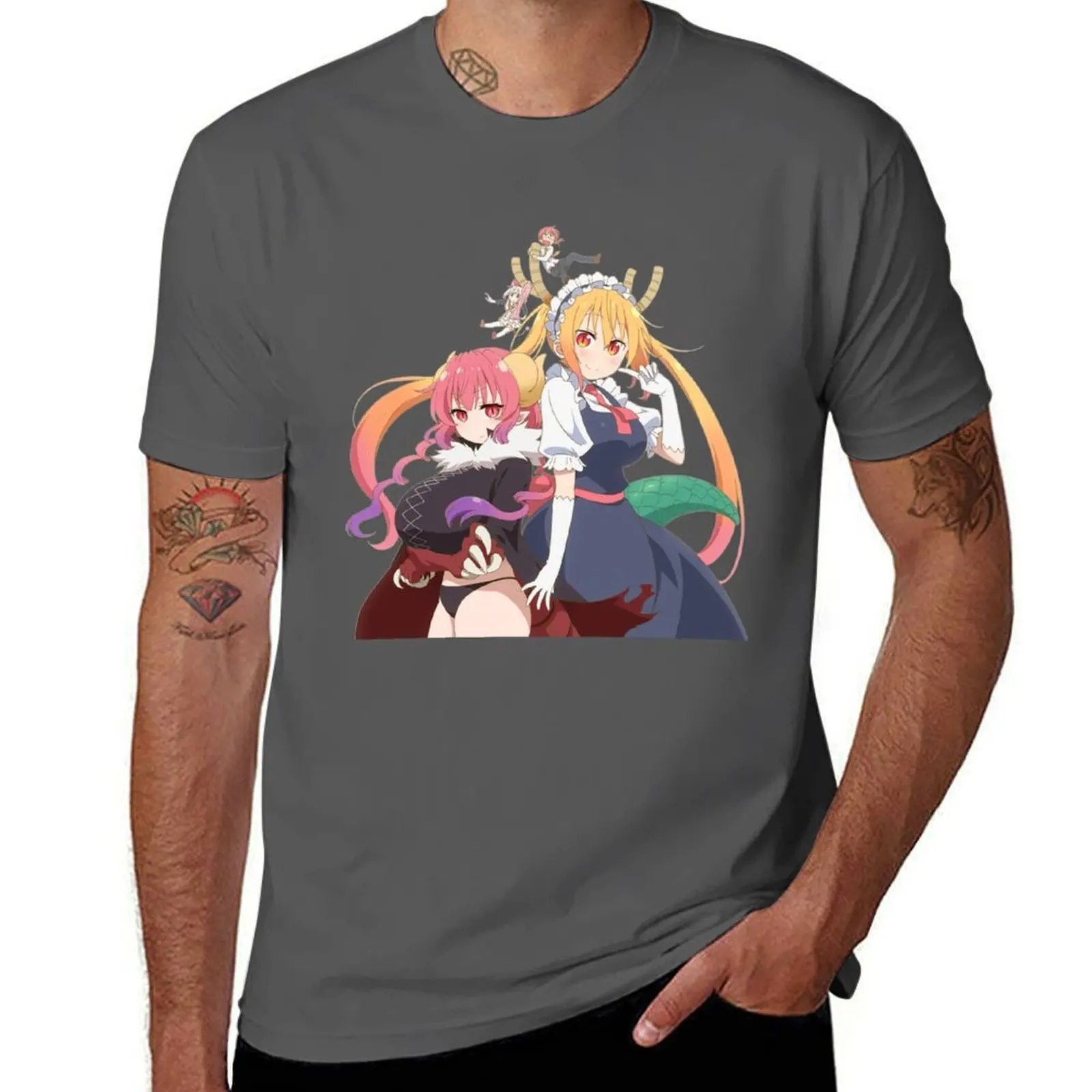 

Tohru x Ilulu Dragon Maid T-Shirt t shirt custom print man t shirts for men T-Shirt