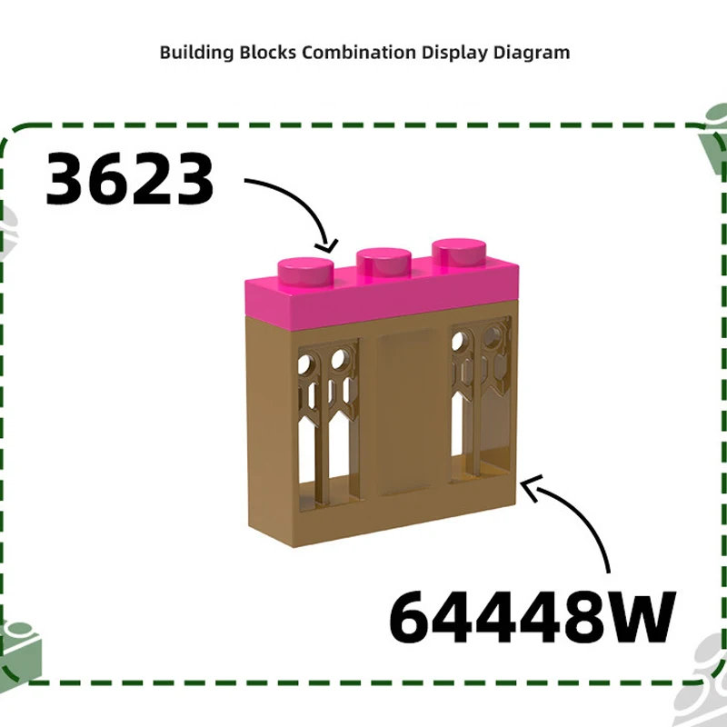 MOC 10 قطعة 64448 واط منزل 3 ثقوب التراص مجلس الاسمية الطوب الأوروبي الجوف جدار مع 2 ارتفاعات اللبنات لعبة الأولاد هدية