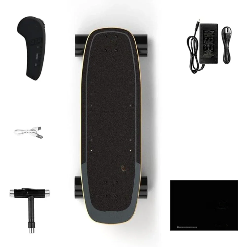 Electric Skateboard with Remote, 28 MPH Top Speed, 11 Miles Range,330 Pounds Max Load, Maple Cruiser for Adults and Teens