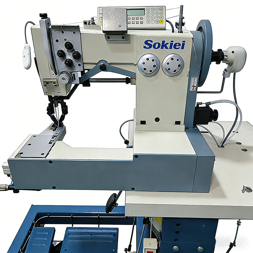Double Needle Chain Stitch New Industrial Sewing Machine With Motor For Manufacturing Plant