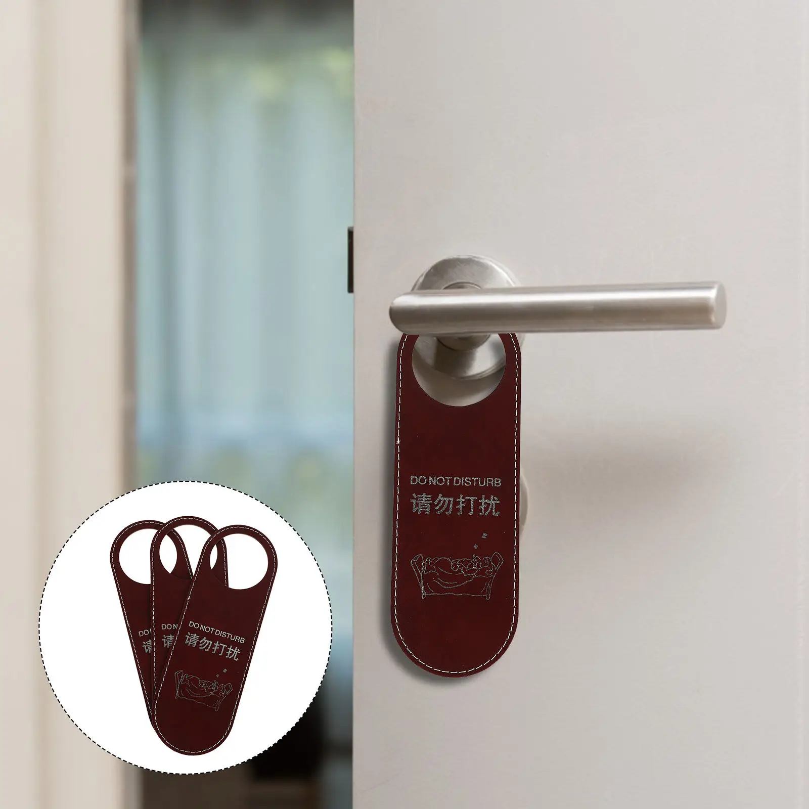 

3Pcs No Disturb Signs Door Pendant Hotel Hanging Ornaments Mini Home Decoration Party Supplies Creative Double Sided