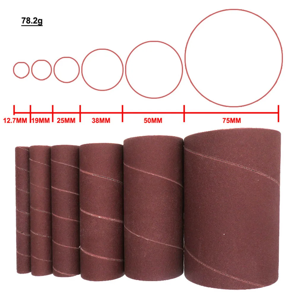 6pcs 4.5Inch Sanding Drum Sleeves Kit Sanding Paper Drum Polishing Wheel 240Grit Spindle Sanding Sleeves For Oscillating Sander