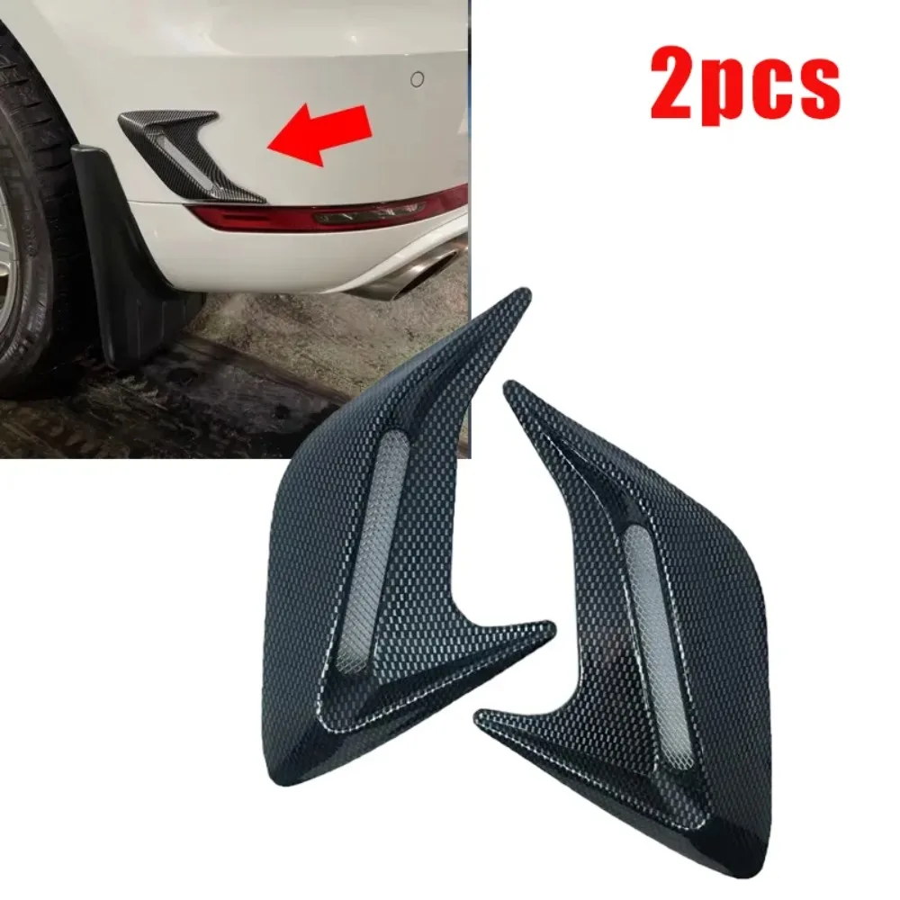 Universal 2Pcs Air Hood Vent Trims Car Modification Supplies Hood Air Outlet Stickers Leaf Plate Car Shark Gills Stickers