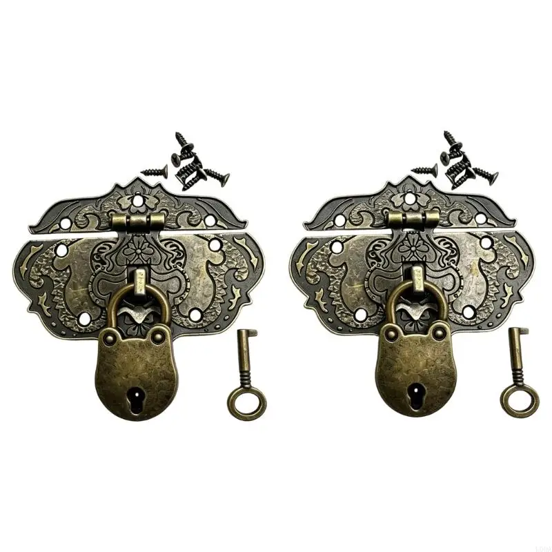  Ornate Metal Lock Set for Decorative Chests Drawers and Cabinets Decoration