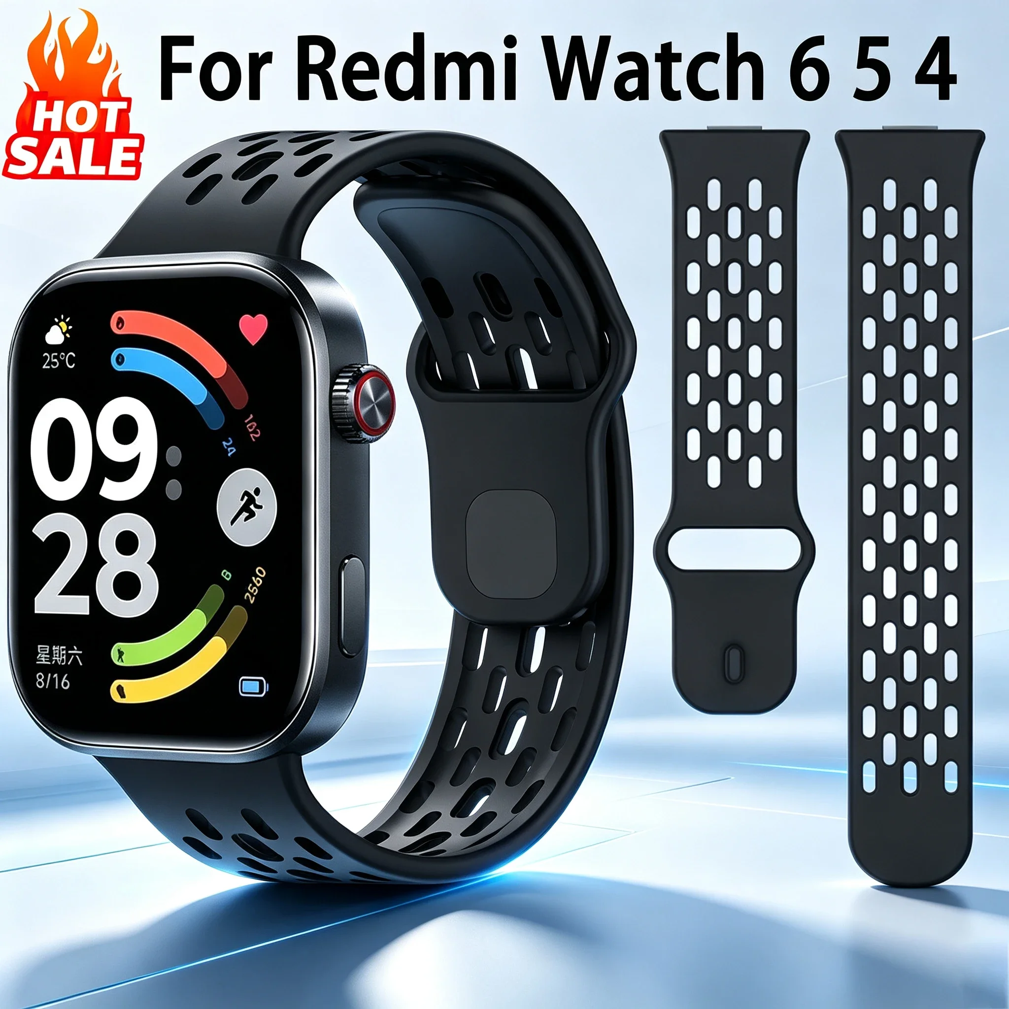 Cinturino in silicone per Redmi Watch 6, 5, 4, 5 eSIM, braccialetto per smartwatch, cinturino sportivo, accessori per Xiaomi Redmi Watch 6, 5, 4.