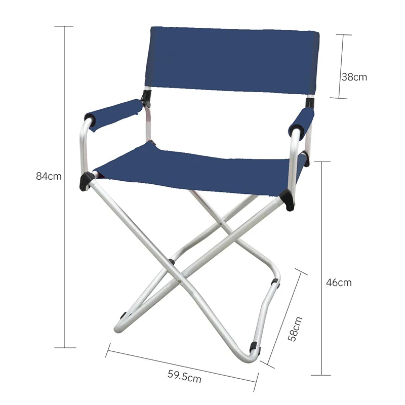 Da Niu Modern Aluminum Director Chair Foldable Portable for Camping Dining Workshop Garden Patio Indoor Outdoor Use Lightweight