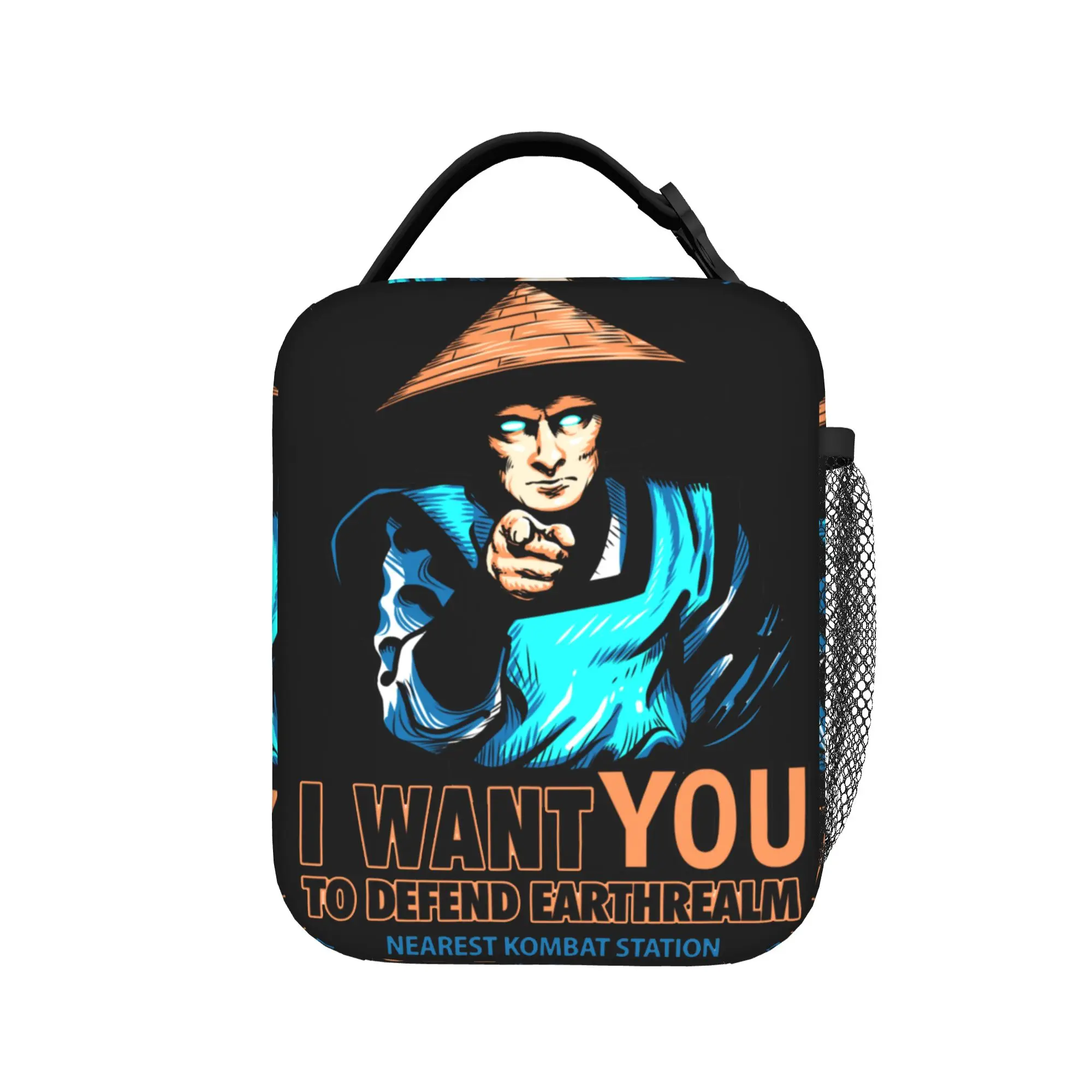 Raiden I Want You For Mortal Kombat MK 11 Bolsas térmicas para almoço, recipiente térmico para almoço, lancheira para meninas e meninos, trabalho ao ar livre