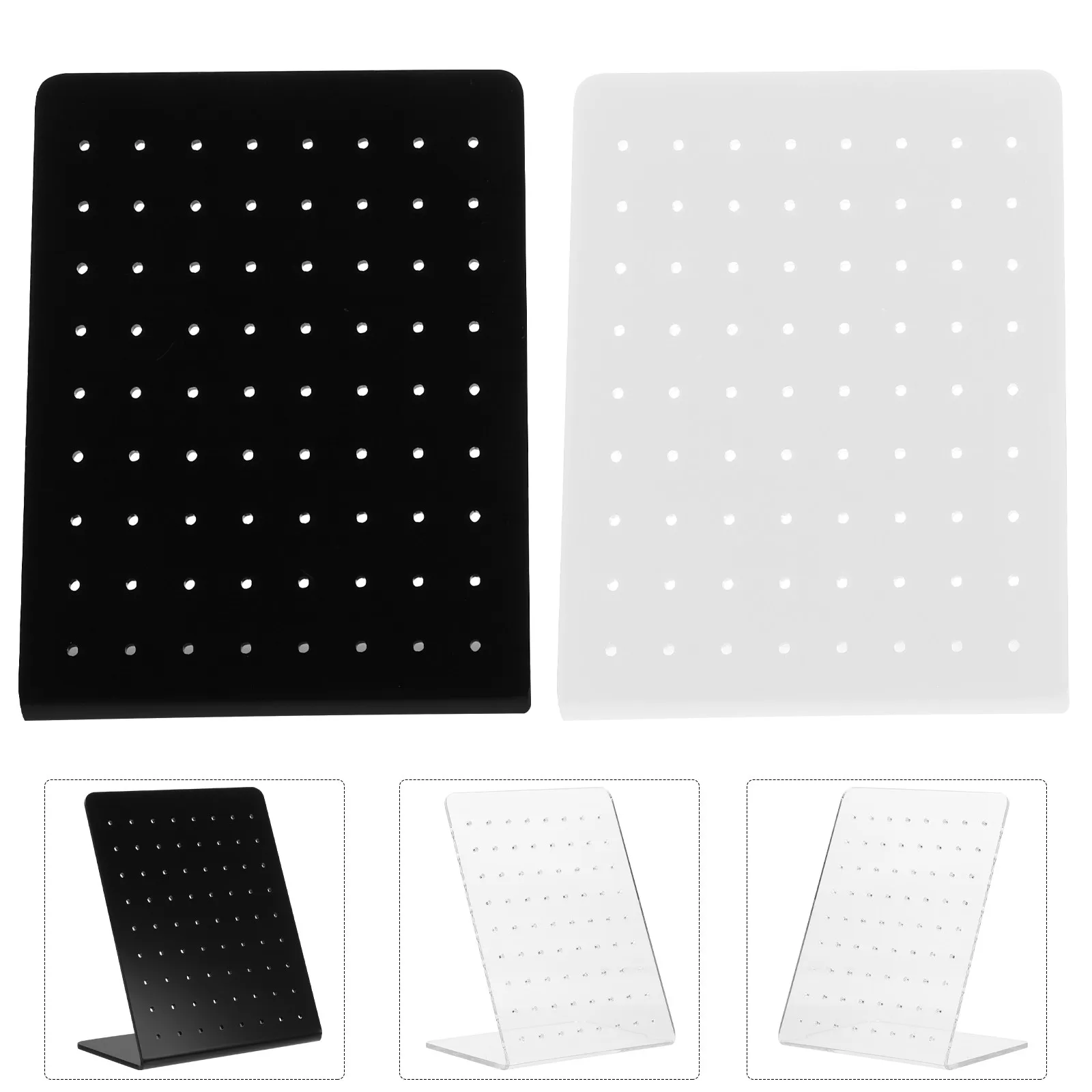 

6Pcs Ear Studs Display Stand L Style Multi Hole Earring Holder Safe Reusable Jewelry Storage Rack Desktop Organizer for Women