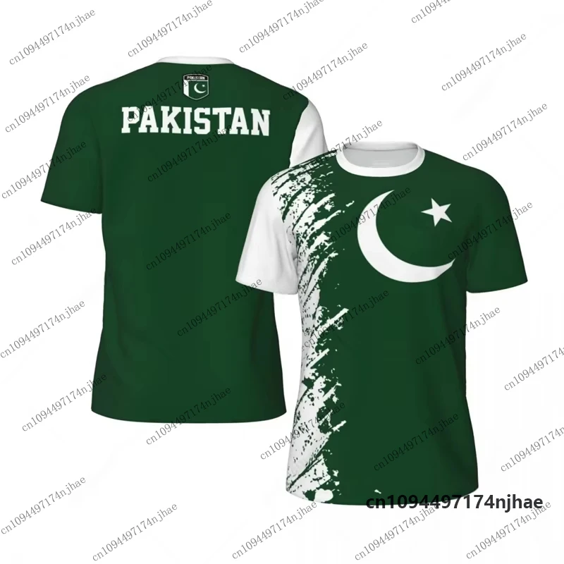 Summer New Pakistan Flag Graphic Football Men's T-shirt National Emblem Print Sports Quick Dry Tees Casual Kids/Adult Tops