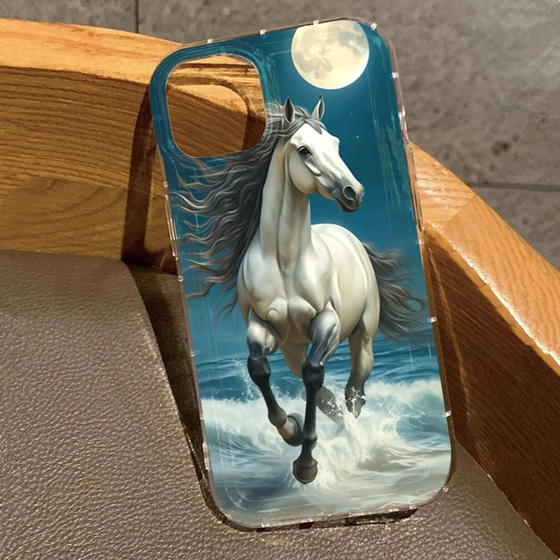 

Pop Golden Horse Pattern Phone Case For Xiaomi 13T Pro Mi 13 T 14 13 12T POCO X6 Pro X5 Pro F7 Creative Transprent Shockproof Co