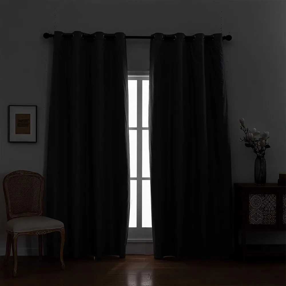 1Pcs   Winter Cotton Curtains, Windproof Insulated Thermal Drapes, Ring Top, Wireless Design, Suitable for Living Room & Bedroom