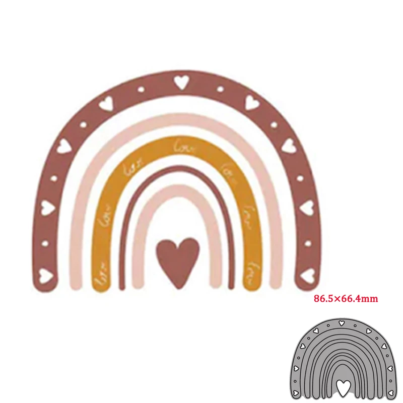 Curved Semicircle Rainbow Heart DIY Craft Metal Cutting Die Scrapbook Embossed Paper Card Album Craft Template Stencil Dies