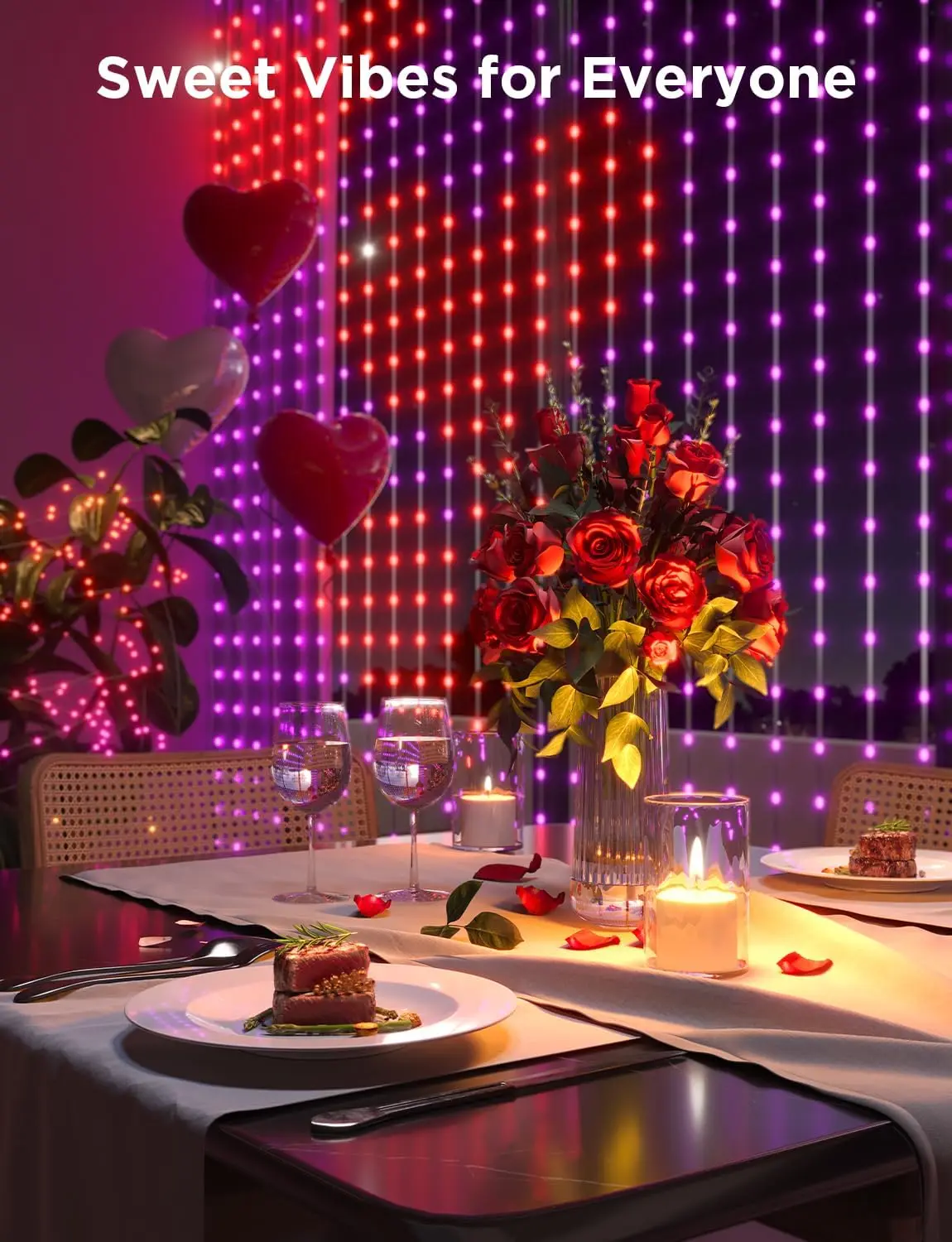 RGBIC LED Smart Fairy Curtain String Light 6.6x6.6FT Color Changing Dynamic DIY Waterproof for Bedroom Living Room Holiday Decor