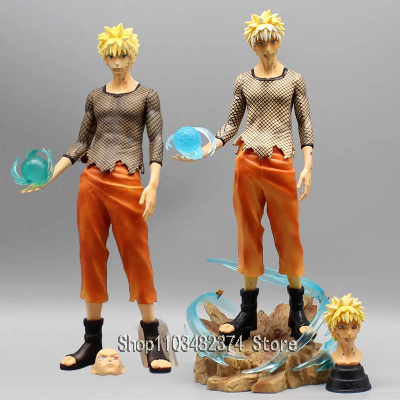 

Anime Uzumaki Naruto Action Figure Face Swappable Statue GK Rasengan Uzumaki Figure Standing Dolls PVC Collectible Model Toys