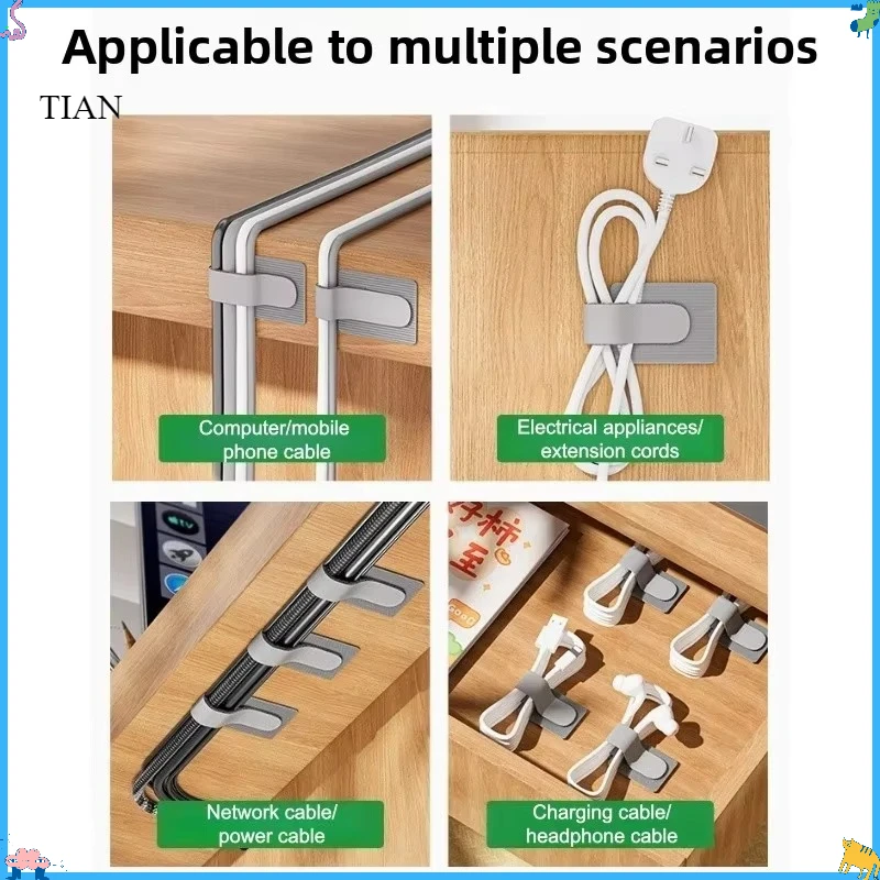 Reusable Ties Fastening Wire Cable Organizer Cord Rope Holder Self Adhesive Adjustable Cord Organizer Straps Storage