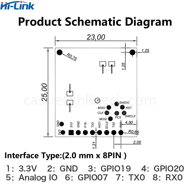 New 60GHz HLK-LD6002B FMCW millimeter wave radar module 3D human body sensing motion Status sensor GPIO and UART I/O TTL 3.3V