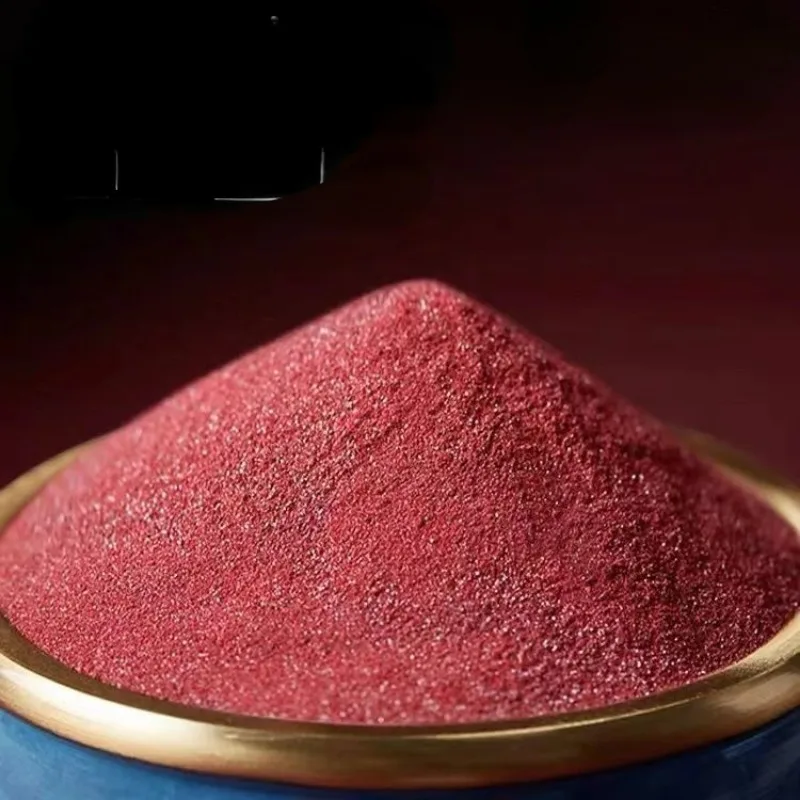 Natural Purple Gold Sand Cinnabar Stone Particles Powder Raw Ore Amulet Pendant Animal Year Figurines Fengshui