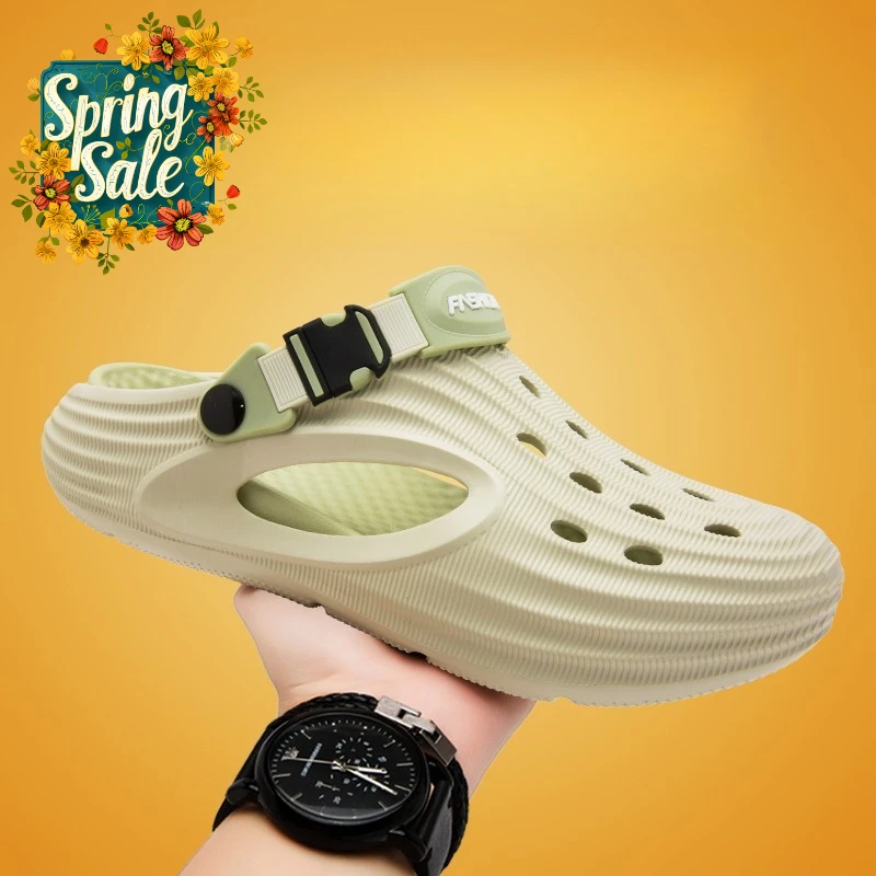 

Летние мужские тапочки 2026: универсальные сабо для вождения и работы, с мягкой подошвой, для дома и улицы, повседневные, в стиле кокосовых сандалий