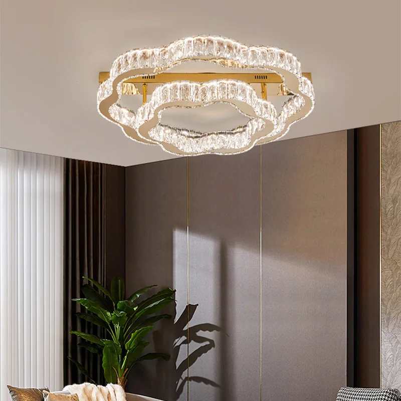 Crystal Led Chandeliers Living Room Ceiling Light Modern Simple Full Spectrum Bedroom Study Room Lighting Fixtures Home Decor