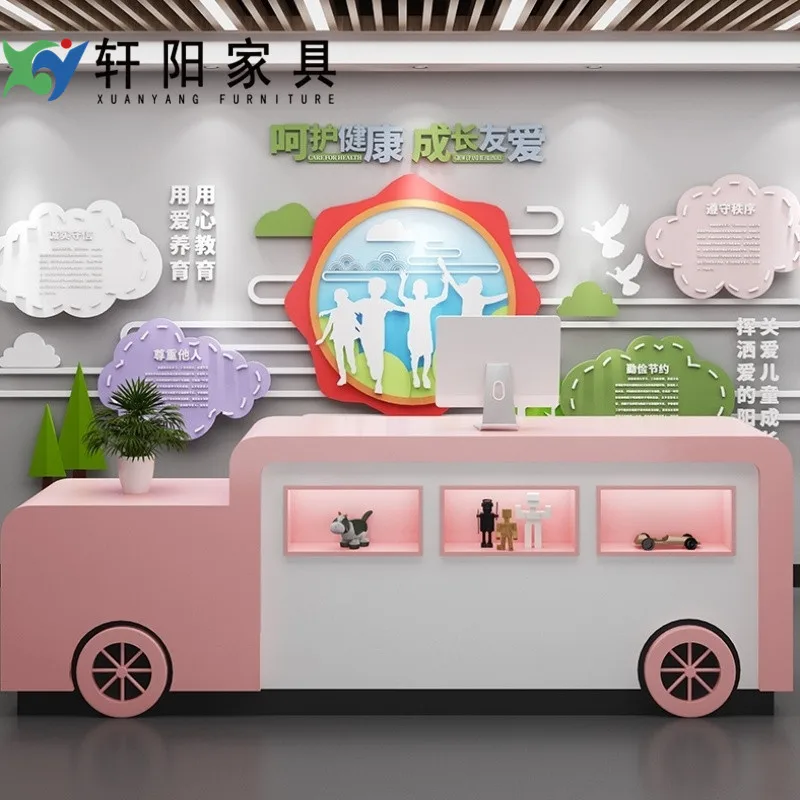 

Pink Counter Reception Desks Design Modern Service Commericial Reception Desks L Shaped Front Desk Scrivania Office Furniture