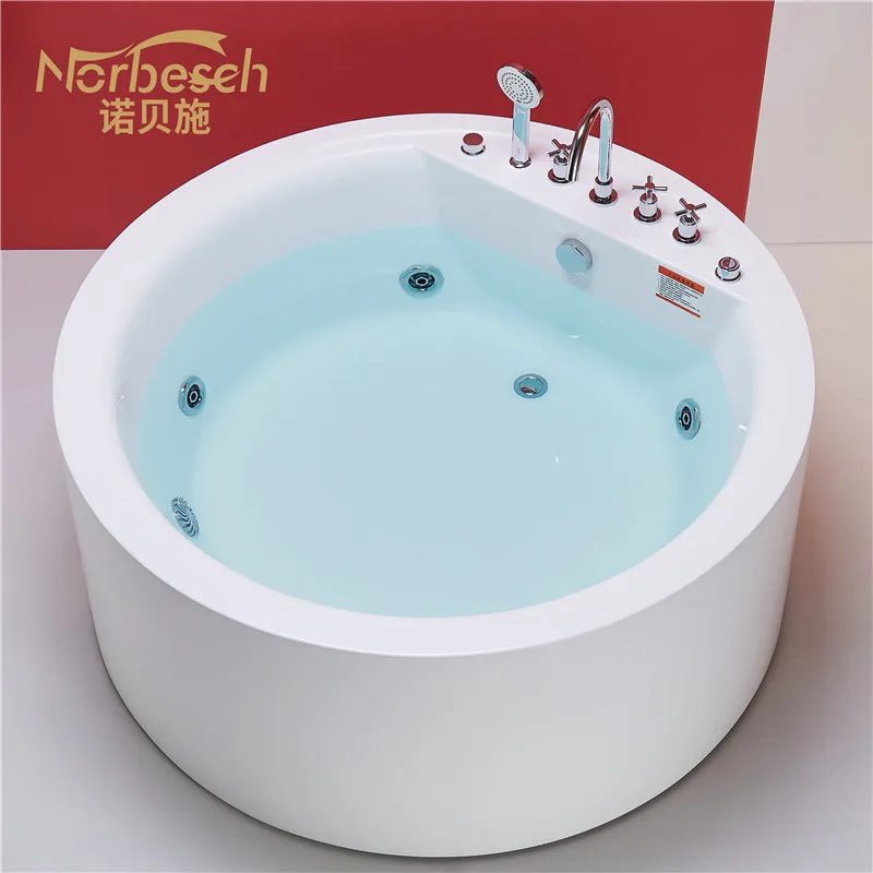 

Round Independent Acrylic Bathtub Hotel Clubhouse Engineering Bathtub Massage Surf Bath Manufacturer Wholesale