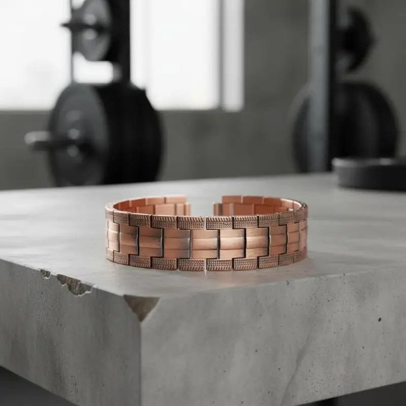 Men's Magnetic Link Bracelet Copper Plated Health Energy Germanium Jewelry for Friend Birthday Gift〔88〕