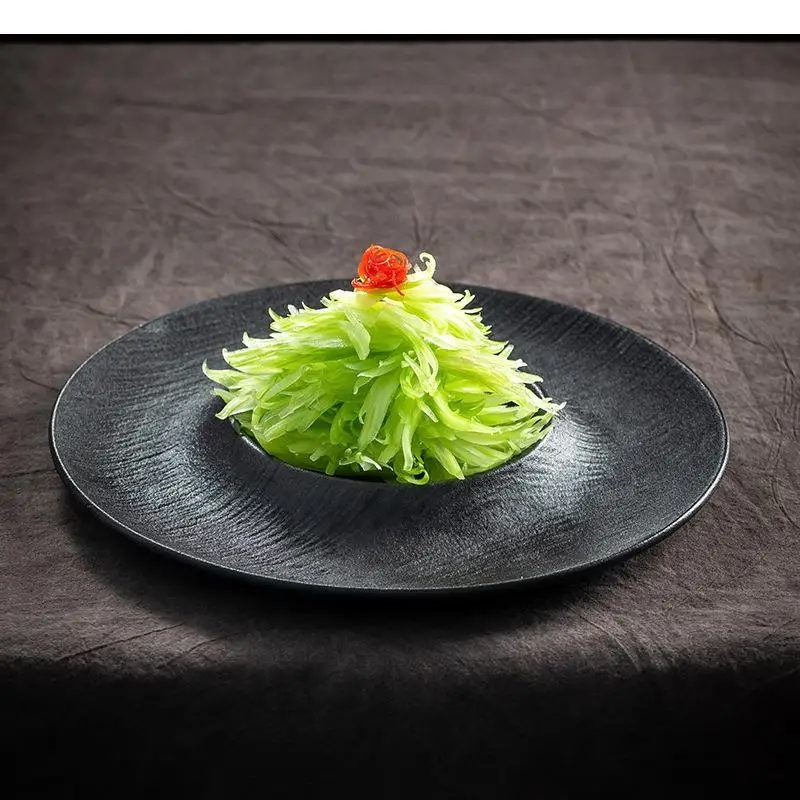 Solid Color Stone Texture Ceramic Dining Plate Dessert Salad Pasta Plates  Molecular Cuisine Specialty Tableware