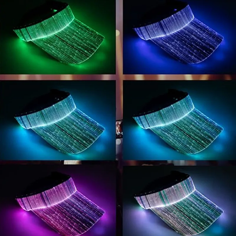 New Cool Light-emitting Visor Fashion Sense of Technology Optical Fiber Flash Hat Outdoor Trend Light-emitting Hat