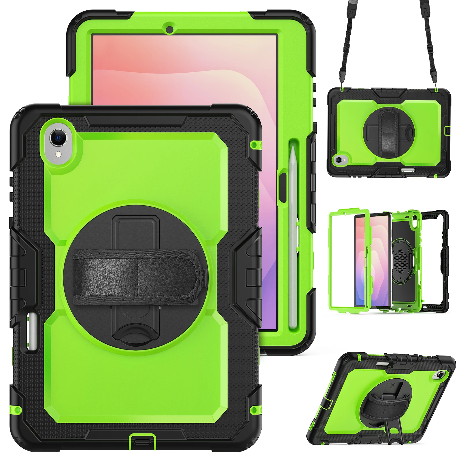 With Screen Protector Heavy Duty Case For Samsung Galaxy Tab S11 2025 11.0 inch SM-X730 SM-X736B 360 Rotating Kickstand Cover