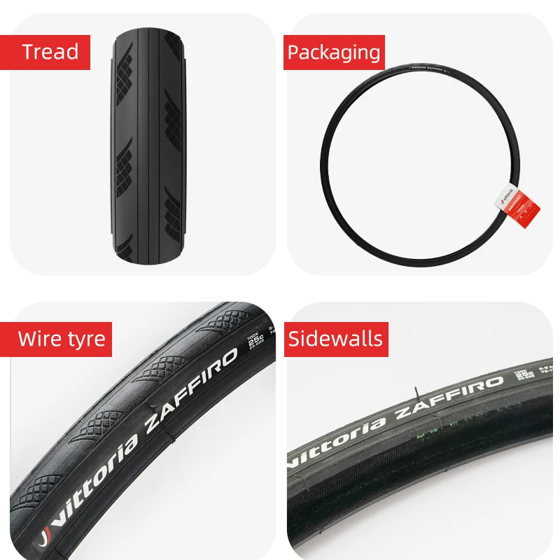 Vittoria Zaffiro V Bicycle Road Tire Wire Bead Tire 700x25C 700x28C 700x30C No Folding Training Level 26 TPI Nylon Casing