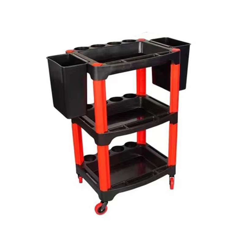 Auto Repair WashTool Storage Car Three-tier Trolley Car Mobile Repairer Multifunctional Mechanical Workshop Tools Shelf Layer