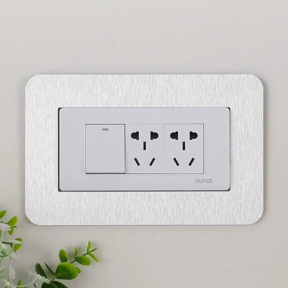 Resin Light Switch Sticker Dustproof Anti-Dirty Acrylic Wall Decor No Punch Installation Solid Color Design Outlet Protector