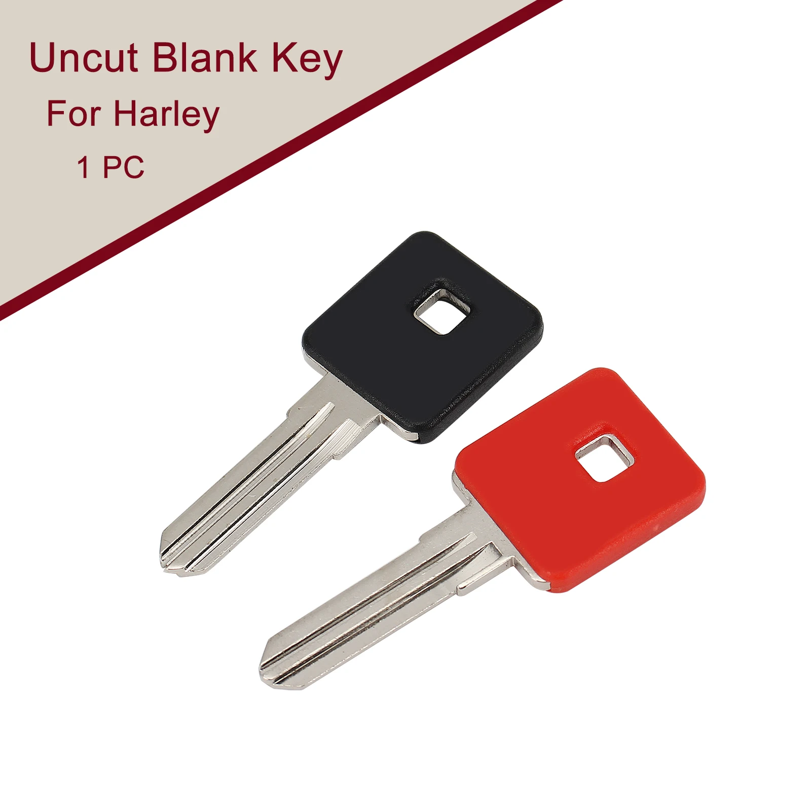 

1 PC Black/Red Motorcycle Blank Key For Harley Sportster XL XR Models B Series Key Codes Uncut