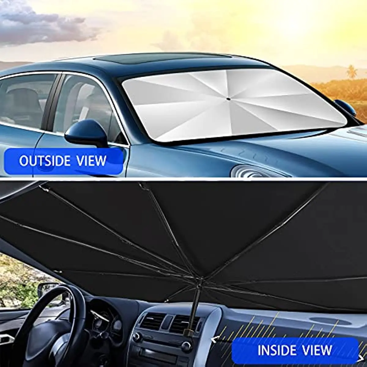 Car Windshield Sunshade Umbrella for Skoda Octavia Rapid Kodiaq Karoq Fabia Kamiq Superb Afgeleide Visions Yeti scala Enyaq 2023