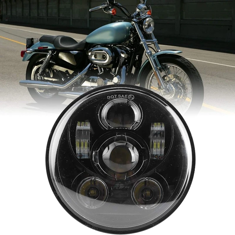 

Motorcycle Lighting System 5.75 inch Led Headlight for Harley Sportsters Dyna Softail Driving Lighting High Low Beam
