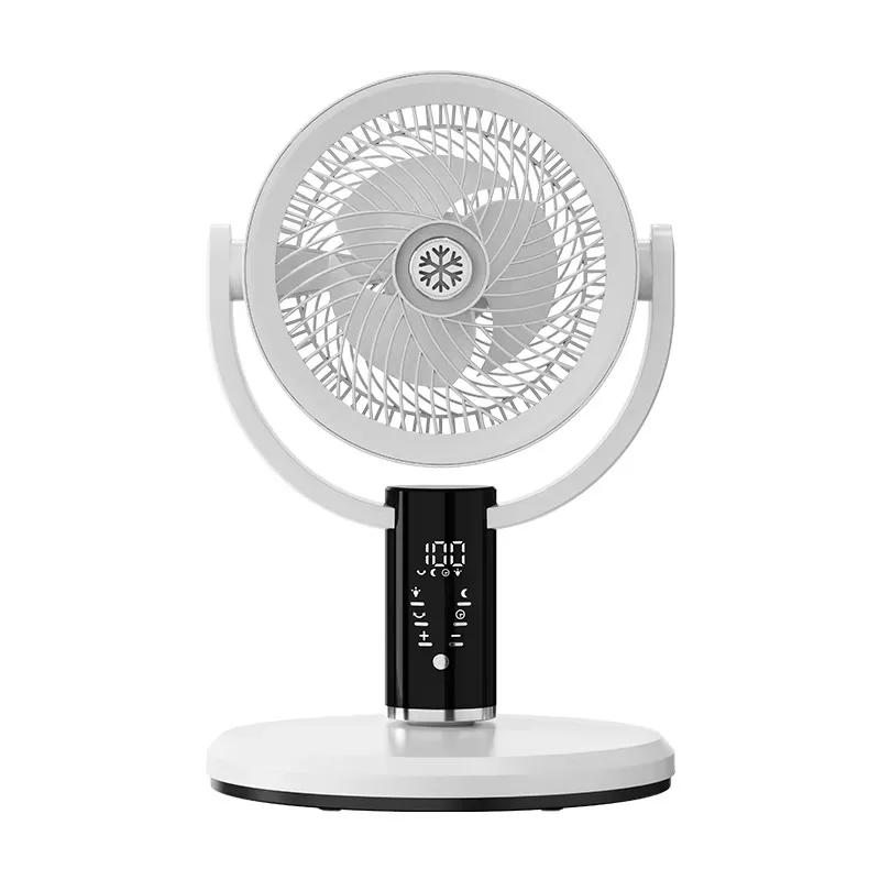 

12-Inch Rechargeable Electric Table Fan with Night Light Silent Plastic Air Cooling Fan for Comfortable Home Environment