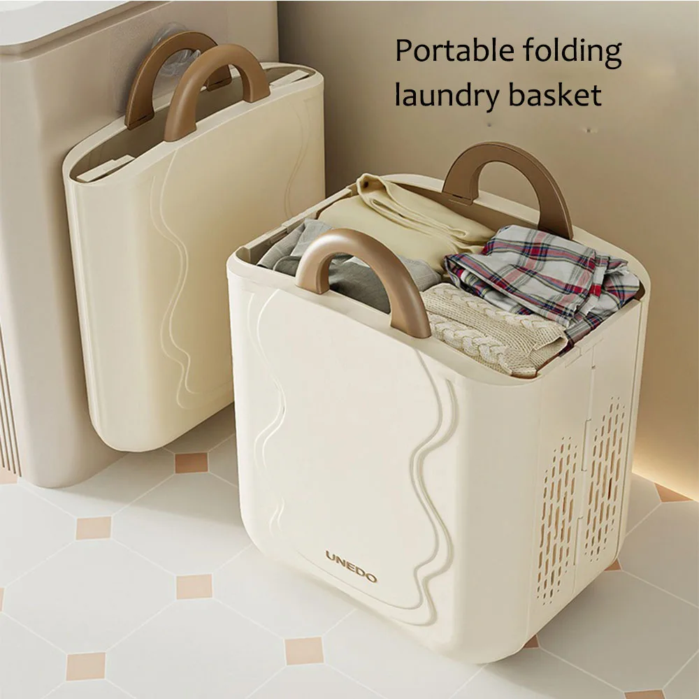 Foldable Plastic Laundry Basket, Laundry Organization and Storage, Dirty Clothes, Hanging Collapse, New Quality, 2024