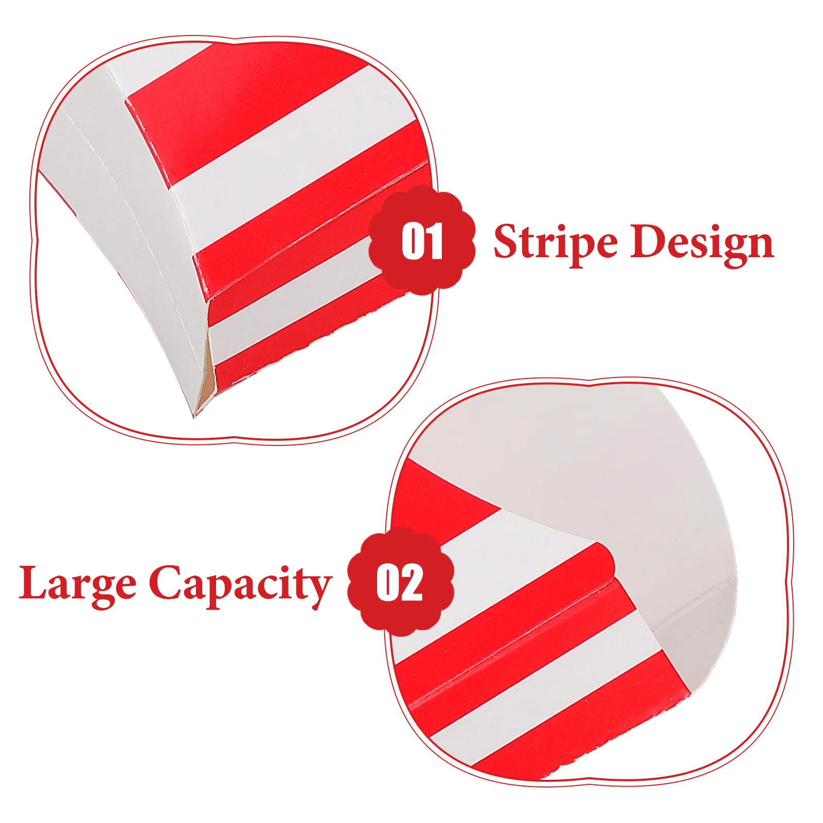 

50Pcs Food Packaging Paper Popcorn Boxes Party Snack Container Movie Night Popcorn Holder French Fries Box